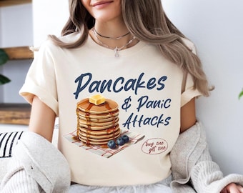Sweater pannenkoeken en paniekaanvallen, T-shirt geestelijke gezondheid pannenkoeken, angsttrui, grappig T-shirt geestelijke gezondheid, trui paniekaanvallen