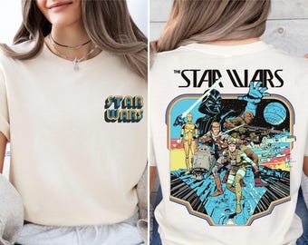 Disney Star Wars-shirt, retro Star Wars-trui, Galaxy's Edge-sweatshirt, Star Wars-film T-shirt, Darth Vader-shirt, vintage Disney-T-shirt
