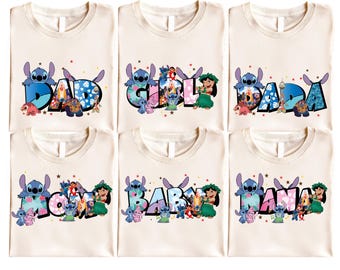 Lilo und Stitch Familienshirt, Lilo und Angel T-Shirt, Stitch Mom Dad Sweatshirt, Disney Family Matching Pullover, Disney Family Trip Shirt