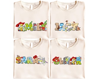 Disney Toy Story Alphabet Shirt, Toy Story Custom Name Sweater, Pixar Toy Story T-Shirt, Toy Story Land Shirt, Disney Toy Story Friends Tee