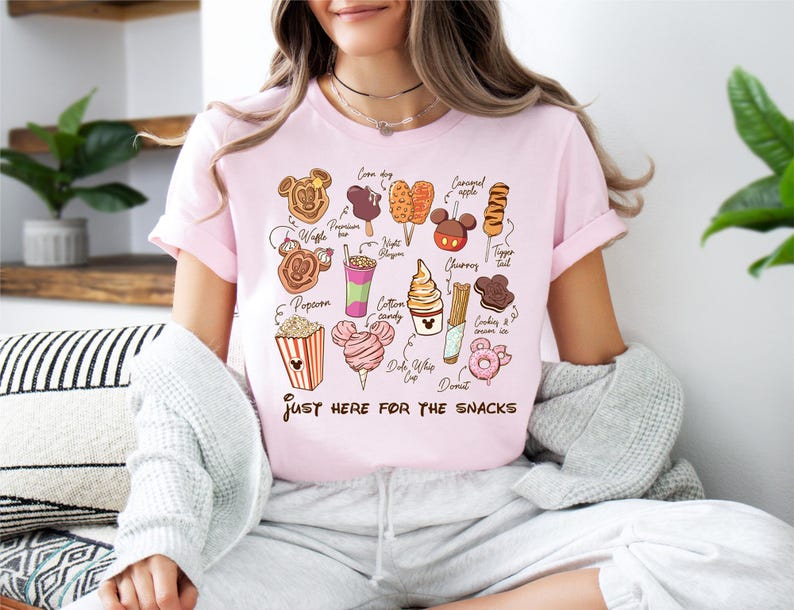 Just Here For The Snacks Shirt, Mickey And Friends T-Shirt, Disney Snacks Sweater, WDW Family Trip Tee, Disney Food Shirt, Disney Vacay Mode