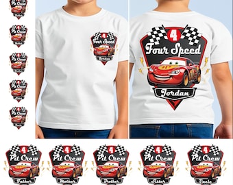 Four Speed Birthday Shirt, Lightning McQueen Birthday Tee, Pit Crew Birthday T-Shirt, Disney Birthday Sweater, Cars Birthday Boy Sweatshirt