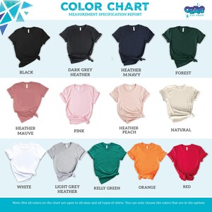 the color chart for a women's t - shirt