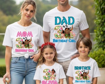 Family Moana Birthday Shirt, DIsney Family Matching Tee, Moana Birthday Girl T-Shirt, WDW Birthday Trip Sweater, Custom Moana Sweatshirt