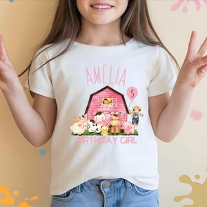Farm Birthday Gril Shirt, Birthday Barnyard T-Shirt, Farmhouse Birthday Tee, Farm Animal Shirt, Birthday Girl Toddler Sweater, Farm Girl Tee