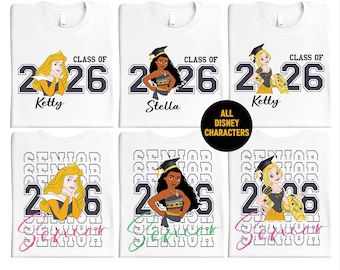 Disney Princess Senior 2026 Shirt, Class Of 2026 Sweater, Senior Class Sweatshirt, Disney Graduation Tee, Disney Senior Squad T-Shirt