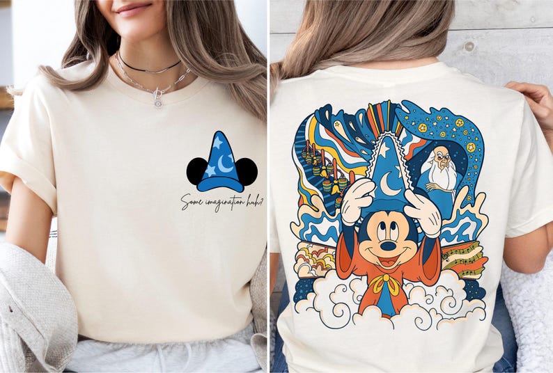 Some Imagination Huh Sweatshirt, Disney Mickey Wizard Shirt, Fantasia Sorcerer Mickey Sweater, Disneyworld Trip Shirt, Disney Fantasy Tee
