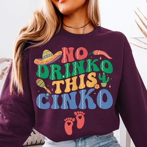 Chemise Cinko, sweat-shirt Cinco De Mayo, pull faire-part de grossesse, t-shirt Cinco De Mayo, t-shirt de baby shower mexicain