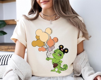 Koszulka Disneya z Zaplątanym Pascalem, Koszulka Pascal z balonami Myszki Miki, Koszulka Disneya z Pascalem, Bluza Disneya z Roszpunką, Sweter Disney Trip