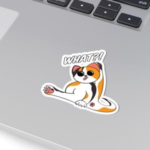 Sticker fesses de chat coupé, cadeau hilarant pour propriétaire de chat, sticker blague chaton pour ordinateur portable ou bouteille d'eau, sticker amoureux des chats stupide pour journal
