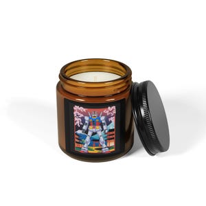 Robot Gundam Candle | Amber Jar Soy Candle image 8