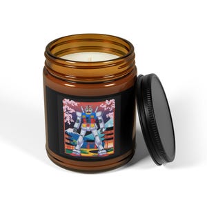 Robot Gundam Candle | Amber Jar Soy Candle image 9