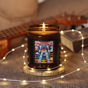 Robot Gundam Candle | Amber Jar Soy Candle image 4