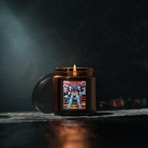 Robot Gundam Candle | Amber Jar Soy Candle image 3
