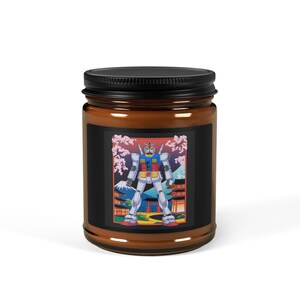 Robot Gundam Candle | Amber Jar Soy Candle image 7