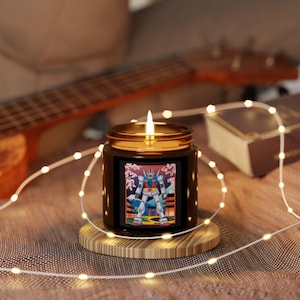 Robot Gundam Candle | Amber Jar Soy Candle image 1