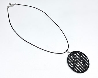 Handmade Black and White Bubble Curtain Necklace