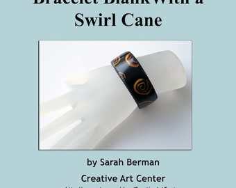 Polymer Clay Tutorial - How to cover a Cuff Bracelet Blank With a Swirl Cane