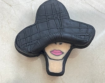 Girl Face with Hat Polymer Clay Brooch/Pin