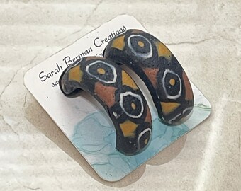 Handmade Mud Cloth Polymer Clay Earrings