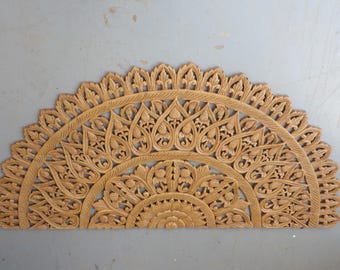 Pick Up Only at Weston, Florida | Queen Size 60 Inches Half Moon | Handcrafted Teak Wood Carving Mandala