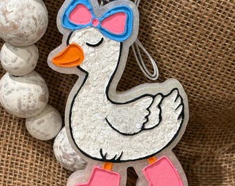 Hand-Painted Goose Car Air Freshener: Scented Freshie