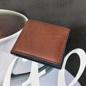 Cartera de piel. Cartera de piel para hombre. Cartera para hombre. Regalo para hombre. Cartera hecha a mano. Regalo para novio. Cartera grande. Cartera marrón. Cartera de piel de grano completo