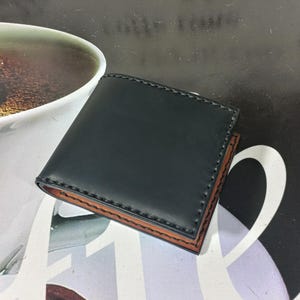 Cartera de piel. Cartera de piel para hombre. Cartera para hombre. Regalo para hombre. Cartera hecha a mano. Regalo para novio. Cartera grande. Cartera negra. Cartera de piel de grano completo