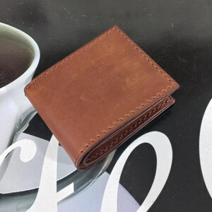 Cartera de piel. Cartera de piel para hombre. Cartera para hombre. Regalo para hombre. Cartera hecha a mano. Regalo para novio. Cartera grande. Cartera marrón. Cartera de piel de grano completo
