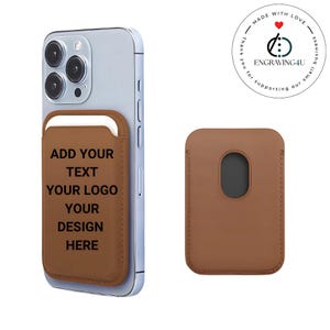 Personalisierte Leder MagSafe Brieftasche für iPhone Hot Stamping Kundenspezifische Brieftasche Geburtstagsgeschenk für ihn ihren magnetischer Kartenhalter Apple Wallet