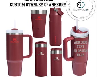 Neue Ankunft Cranberry Stanley Cup - Personalisierte gravierte Becher, Becher & Flasche | Individuelle Kaffeetasse | Weihnachten, Geburtstagsgeschenk