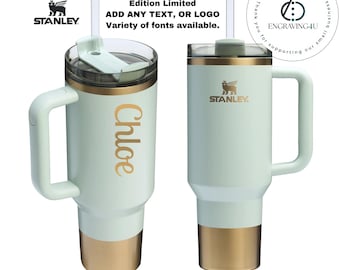 Vaso Stanley grabado personalizado, taza Stanley personalizada de 40 oz con nombre, regalo de dama de honor, taza de viaje aislada, regalo estético para ella
