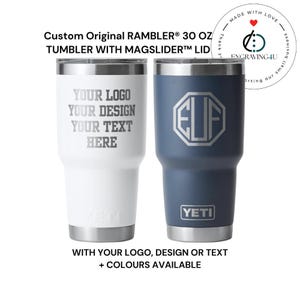 Caneca de viagem YETI Rambler 30oz personalizada com tampa MagSlider, presente personalizado para ele ou ela, adicione nome ou logotipo, frasco térmico para aniversário