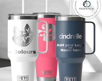 Spersonalizowany kubek YETI Rambler Straw z pokrywką ze słomki, termos dla niego lub dla niej, z możliwością dodania imienia lub logo, termos na prezent urodzinowy