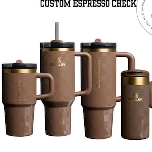 Limited Edition Espresso Check Stanley Cup Tumbler Mug & Bottle Birthday Gift Quencher ProTour Tumbler Coffee Edition Leakproof Flip Straw