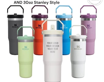 Personalized Stanley Iceflow 30oz Custom Engraved Water Bottle Flask with Name or Logo Leakproof Stainless Steel Perfect Gift for Him or Her