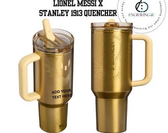 Messi x Stanley 1913 Quencher ProTour rietje beker 1,18 l Messi Legacy gepersonaliseerde Stanley Cup gegraveerde Stanley beker voetbal cadeau