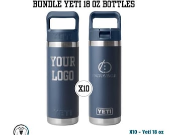 Bulk Custom YETI 18 oz Rambler With Logo 10 Pack Corporate Gifts Personalized Company Tumblers Engraved Business Cups Employee Gifts