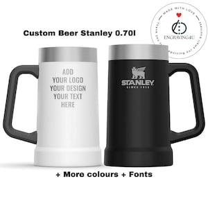 Kundenspezifisches Stanley Abenteuer Vakuum Bierkrug 0,7 L Reisebecher Personalisiertes Geschenk für Sie oder Ihn Namen hinzufügen Logo graviert Geburtstag Firmengeschenk