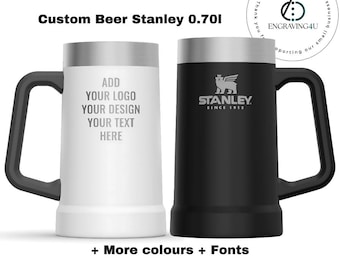Custom Stanley Adventure Vacuum Beer Stein 0.7L Travel Mug Personalised Gift for Him or Her Add Name Logo Engraved Birthday Corporate Gift