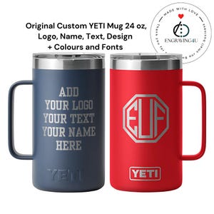Caneca empilhável YETI Rambler 24 oz personalizada com tampa MagSlider, presente personalizado para ele ou ela, adicione nome ou logotipo, presente de aniversário, xícara de café