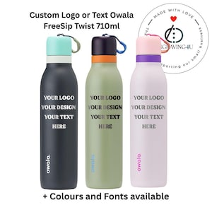 Custom Engraved Owala FreeSip Twist Water Bottle 710ml Personalized Name or Logo Stainless Steel Insulated Sports Bottle with Straw Flask
