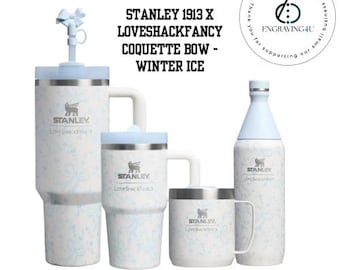 Stanley 1913 x LoveShackFancy Tumbler – Coquette Bow Winter Ice – Limited Edition Stanley Cup – Aesthetic Insulated Travel Cup