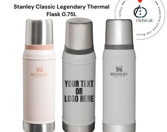 Botella térmica Stanley Classic Legendary personalizada de 0,75 l grabada con un nombre o logotipo, de acero inoxidable a prueba de fugas, regalo perfecto para él o para ella
