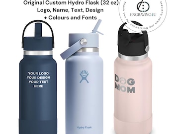 32oz & 40oz Custom Engraved Hydro Flask Travel Tumbler - Etsy