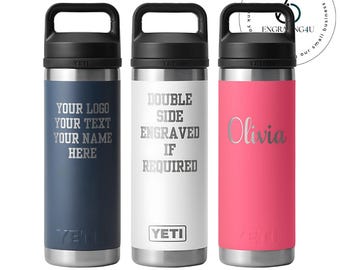 Anpassad YETI Rambler 26 oz vattenflaska Personlig present till honom eller henne Lägg till namn eller logotyp Graverad kaffekopp Födelsedag Företagspresent Kolv