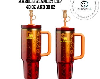 Custom Stanley 1913 x Karol G Quencher H2.0 FlowState Tumbler 1.18L 0.89L Limited Edition Stanley Cup Karol G Merch Viral Tumbler