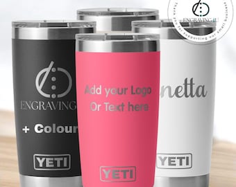 Anpassad YETI Rambler isolerad resemugg med lock Personlig present till honom eller henne Lägg till namn eller logotyp Graverad kaffekopp Födelsedag Företagspresent