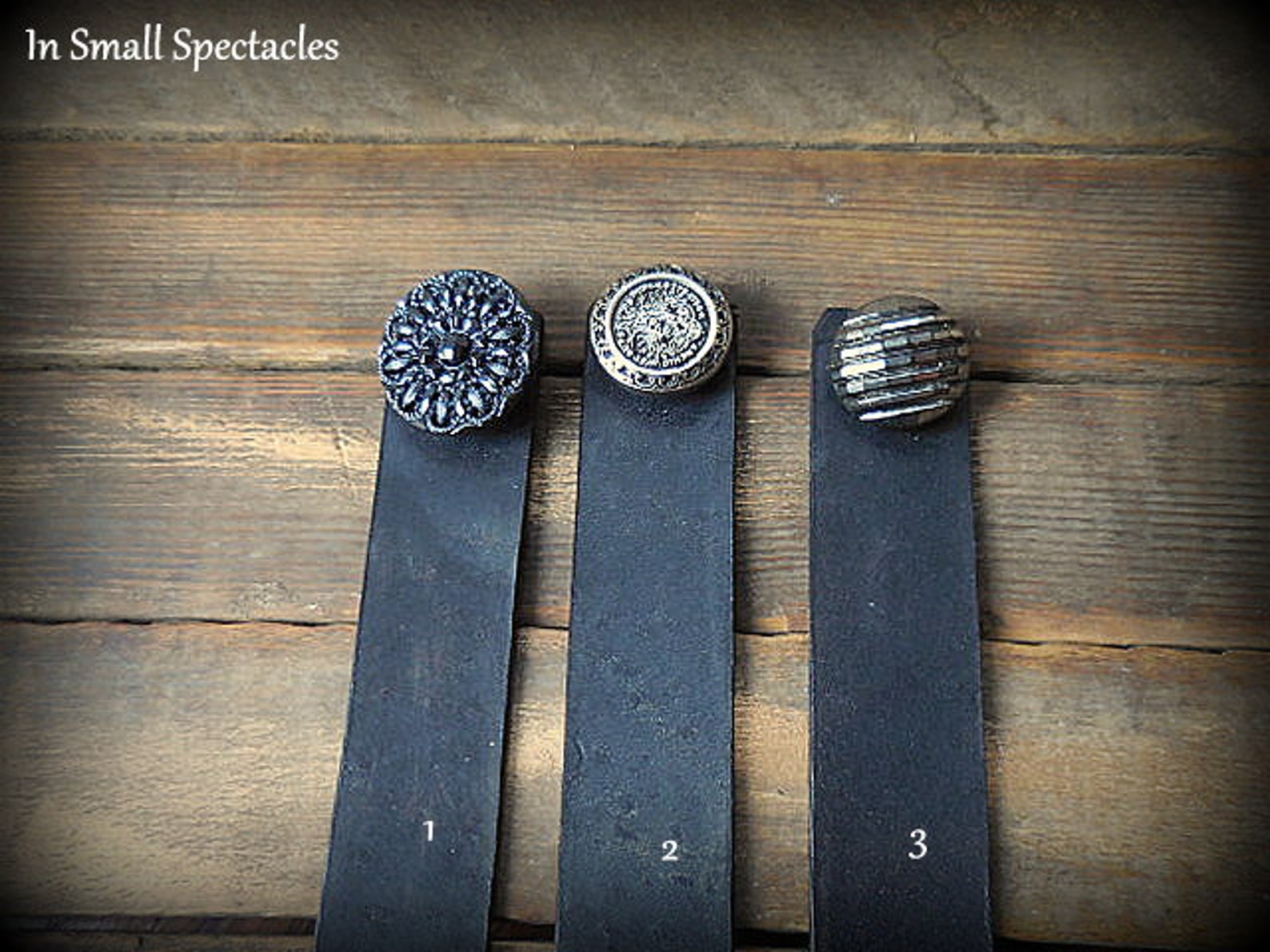 Vintage Button Leather Strap Bracelets Etsy