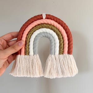 Multicolor Handmade Macrame Rainbow Hanging Decoration for Baby Room | Handcrafted Nursery Decor | Baby Shower Gift